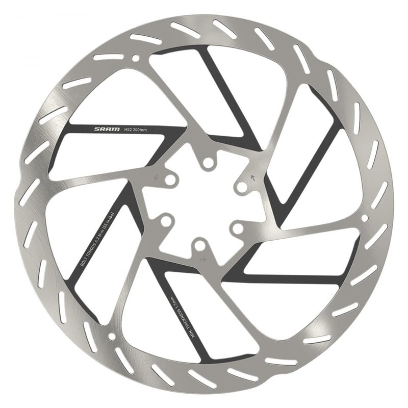 دوار فرامل قرص SRAM HS2 - 200 مم 6 مسامير مستديرة فضي/أسود